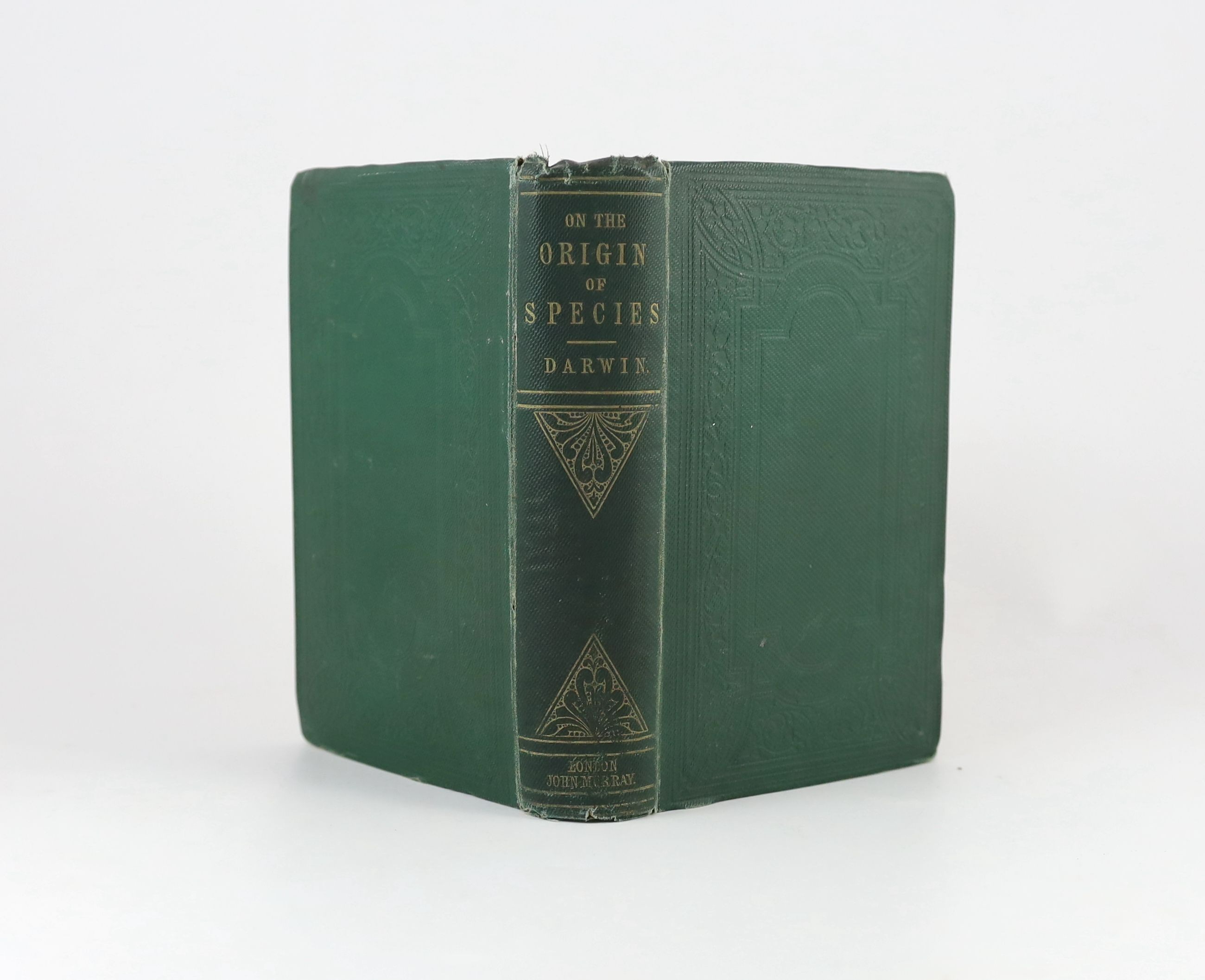 Darwin, Charles - The Origin of Species By Means of Natural Selection... Third Edition, with Additions and Corrections. (Seventh Thousand.), half-title, one folding lithographed plate, 2 pages of advertisements at end, p